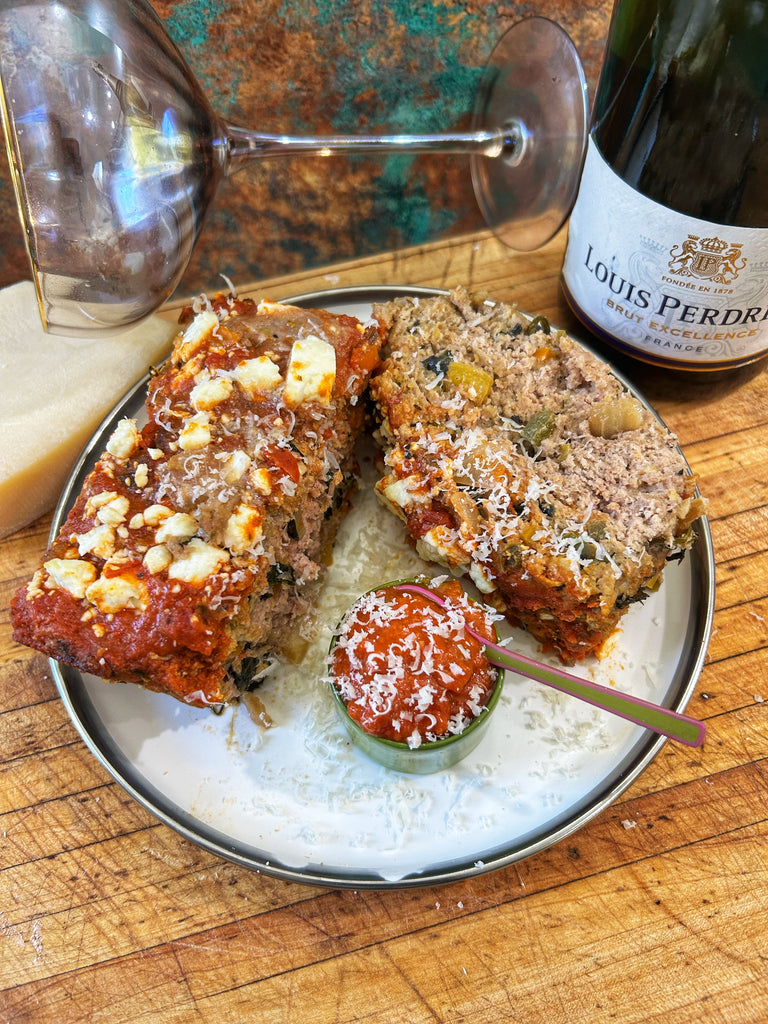 Feta turkey with veggies meatloaf with marinara